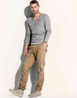 Brown pants & Grey Shirt Combination 