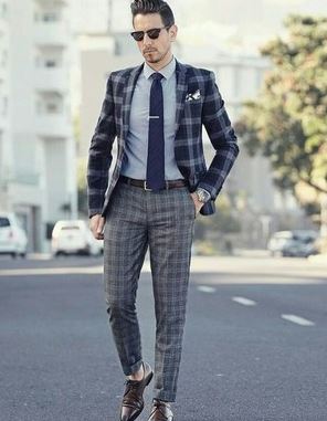 Patterned Pants with grey shirt
