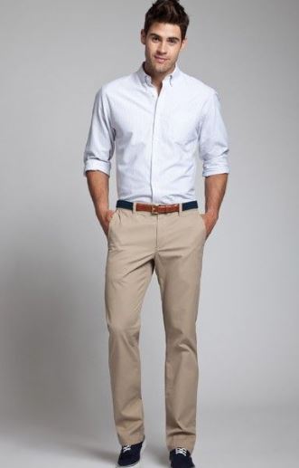 White Shirt with Khaki Pants combination