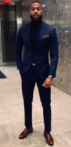 Navy Blue clothing colors for dark skin male